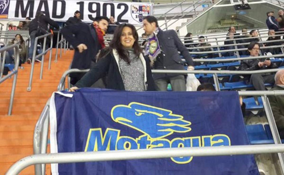 Aficionada de Motagua presente en el duelo Real Madrid-Roma