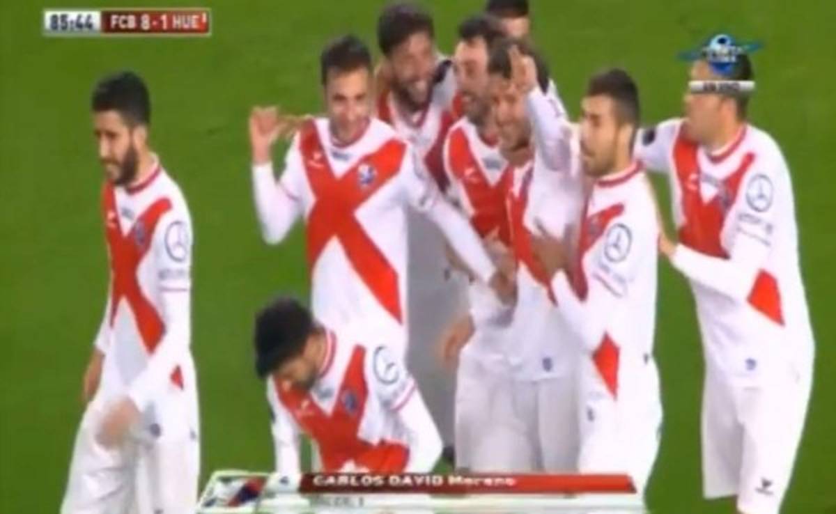 VIDEO: La eufórica festejo del Huesca al anotarle a Barcelona
