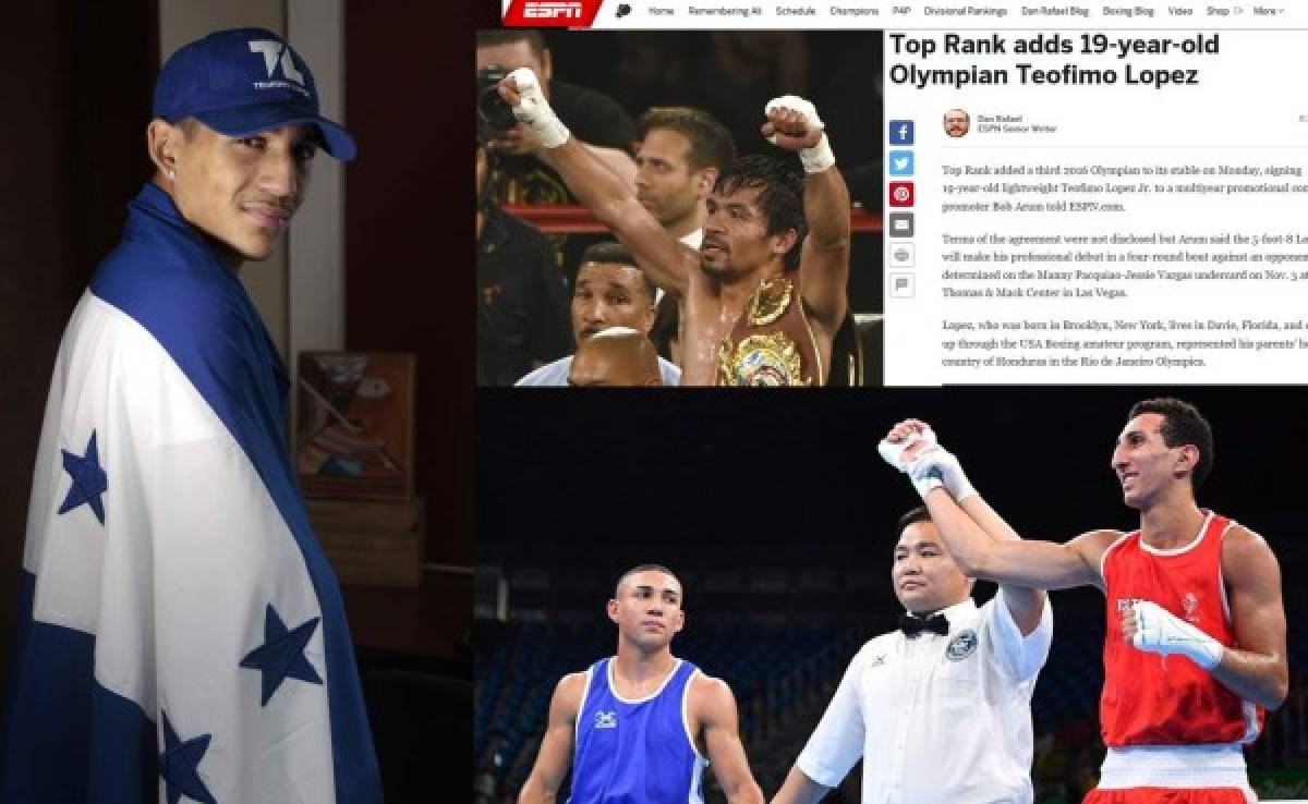 La cadena ESPN destaca fichaje del boxeador hondureño Teófimo López por Top Rank