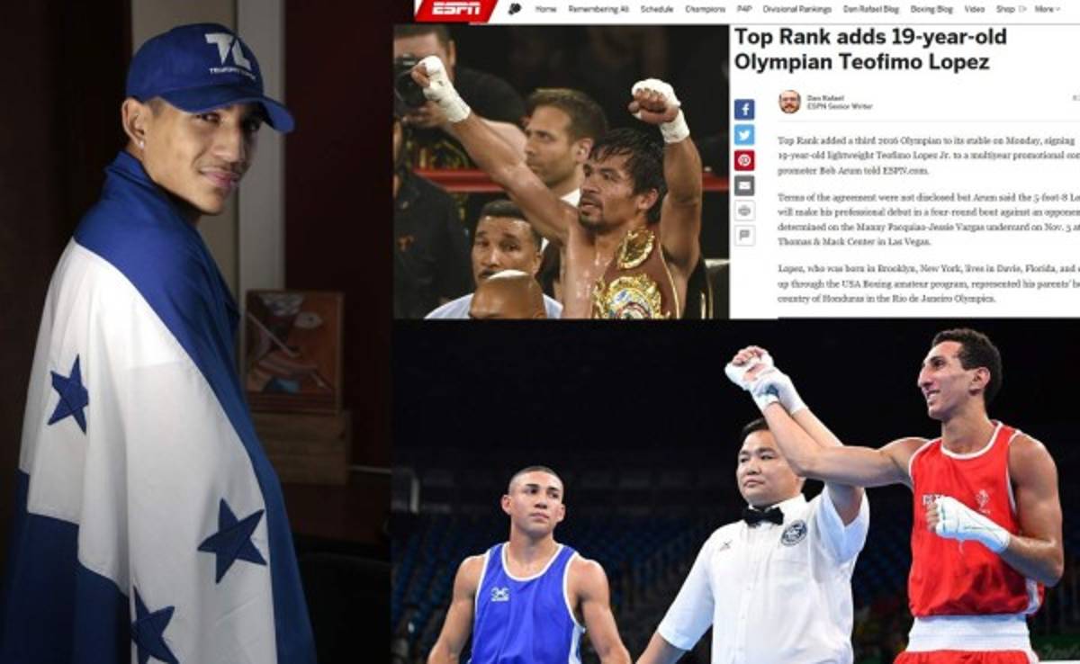La cadena ESPN destaca fichaje del boxeador hondureño Teófimo López por Top Rank