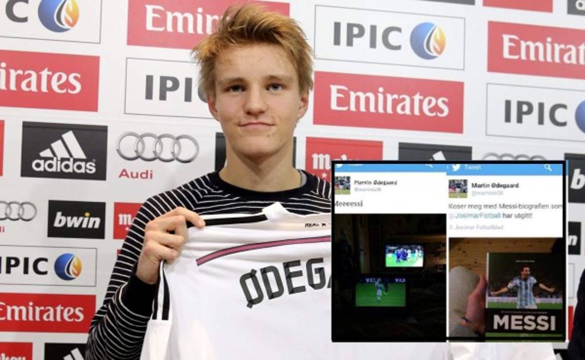 Martin Odegaard borró dos tuits donde hablaba de Messi