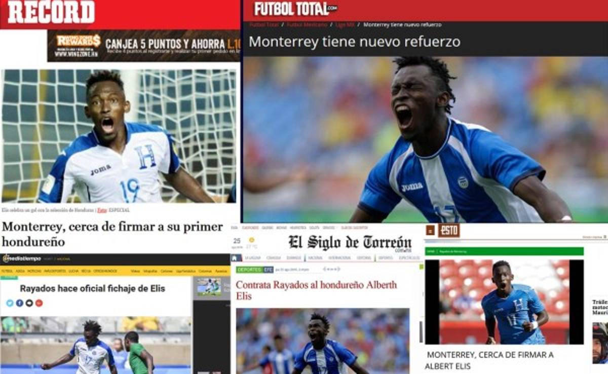 La prensa mexicana sobre Alberth Elis: 'Monterrey ficha a la joyita hondureña'