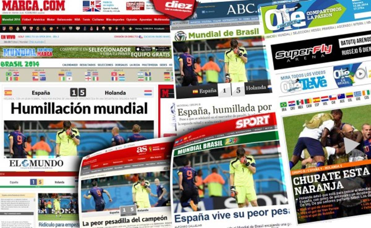 Prensa española califica de 'pesadilla' y 'humillación' la goleada de Holanda
