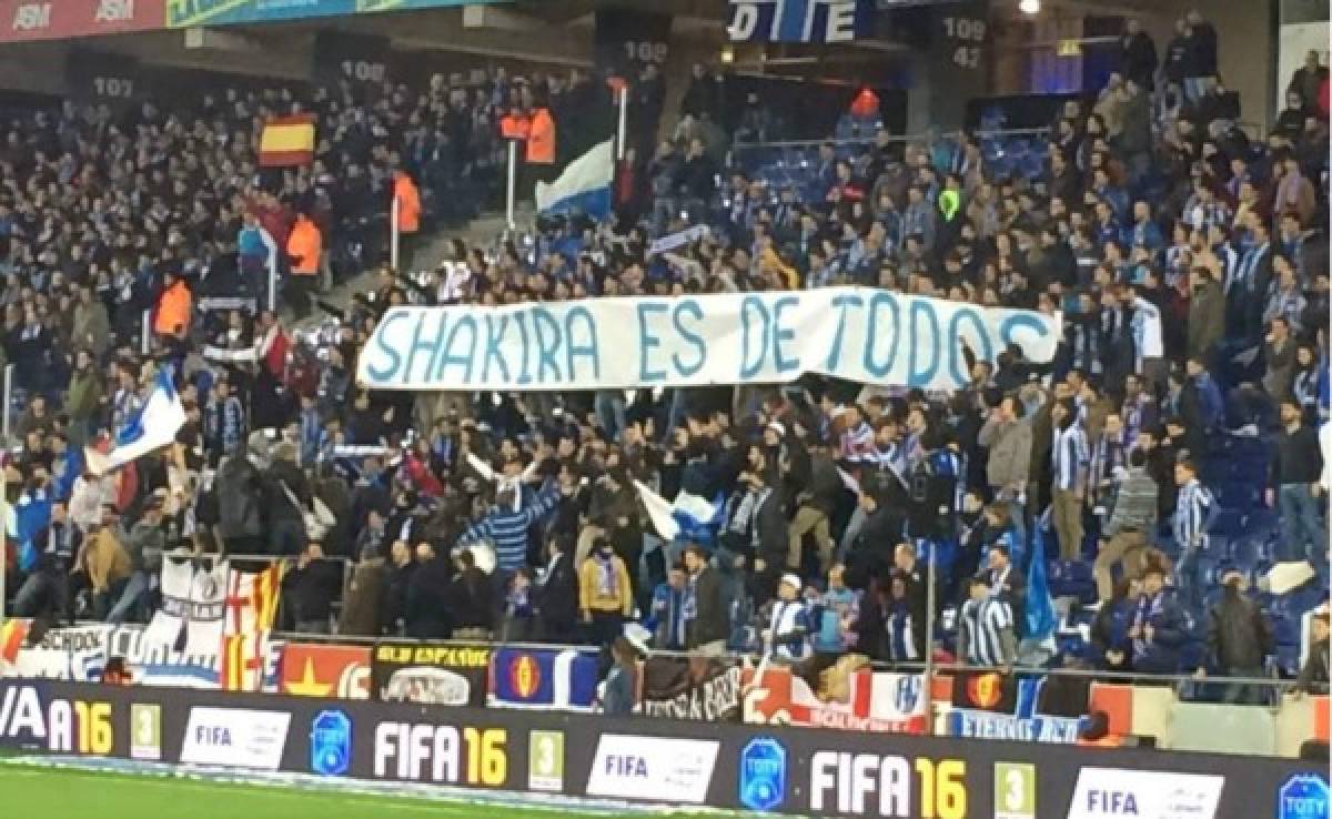 La ofensiva pancarta contra Shakira en el Espanyol-Barcelona