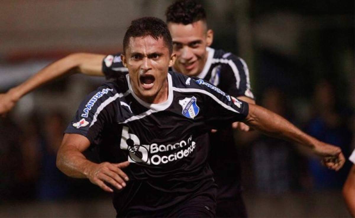 Jorge 'Ñangui' Cardona marcó al minuto 23 para el Honduras Progreso. Foto Melvin Cubas