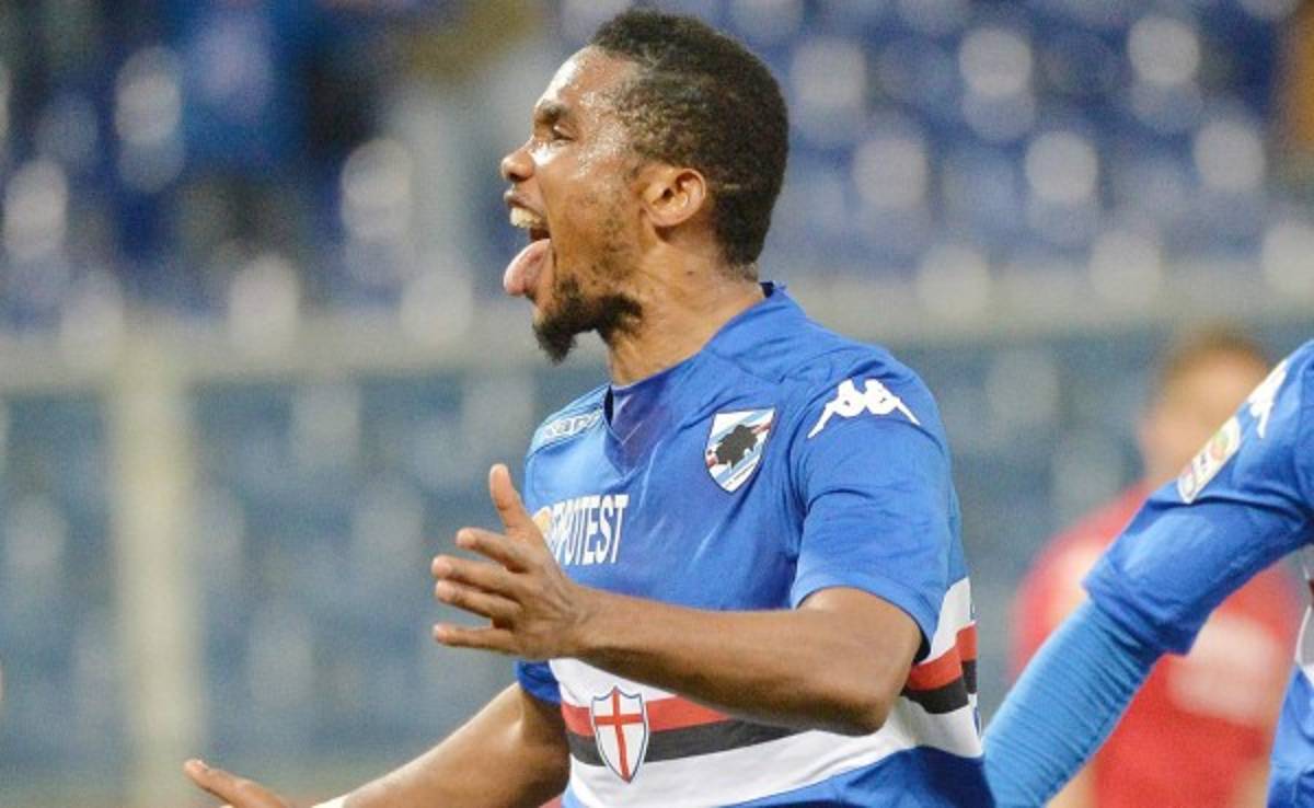 Eto'o anota su primer gol con Sampdoria y nos deja tremendo gesto