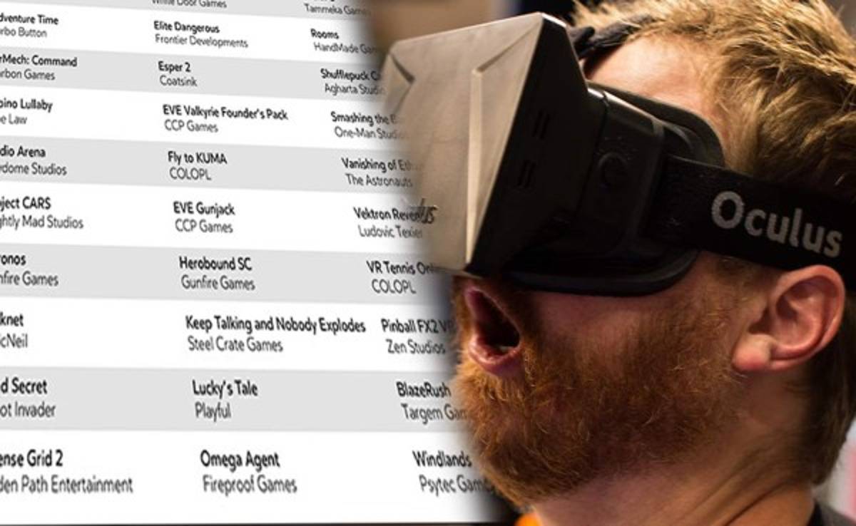 Revelan los primeros 30 juegos que saldrá para Oculus Rift