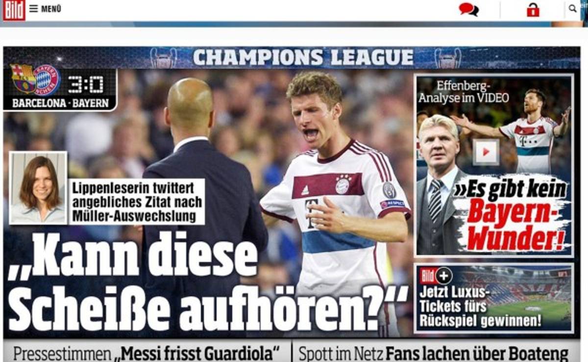 Prensa alemana culpa a Pep por derrota del Bayern ante Barcelona