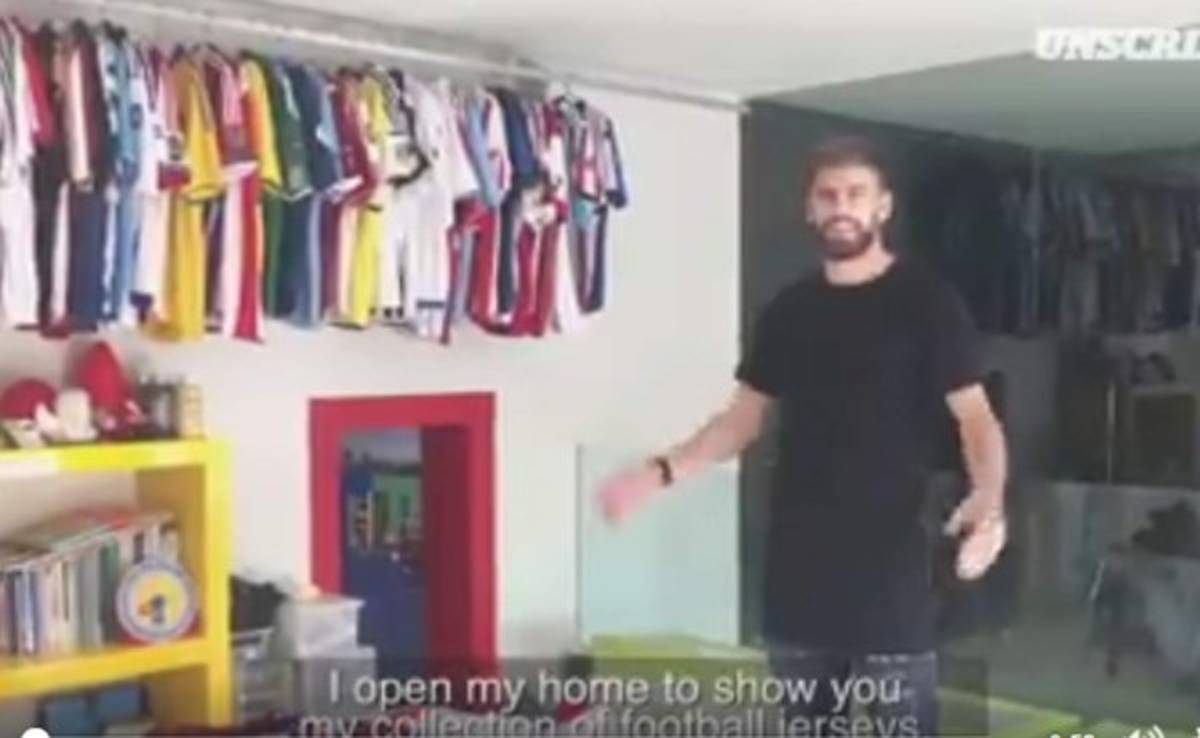 VIDEO: Gerard Piqué muestra su gran colección de camisetas