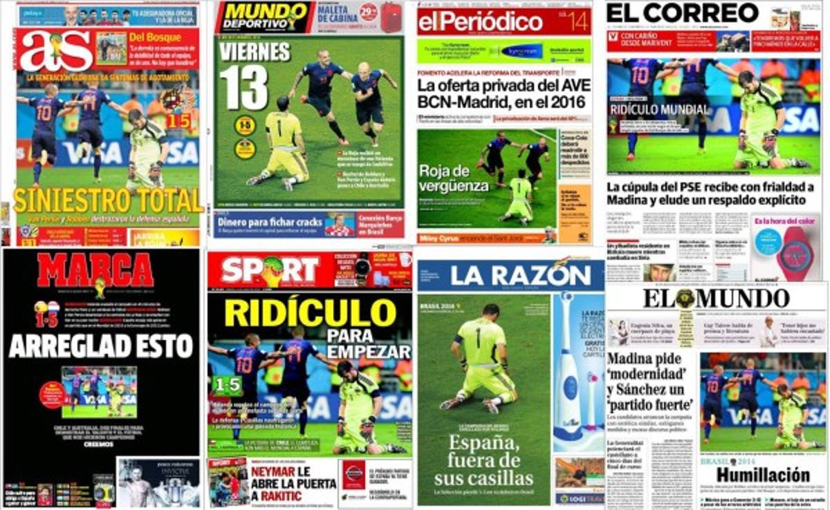 Las portadas de España amanecieron con 'catástrofe y vergüenza'