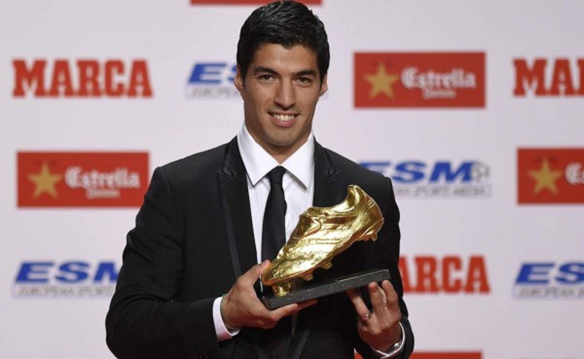Luis Suárez recibe en Barcelona la Bota de Oro