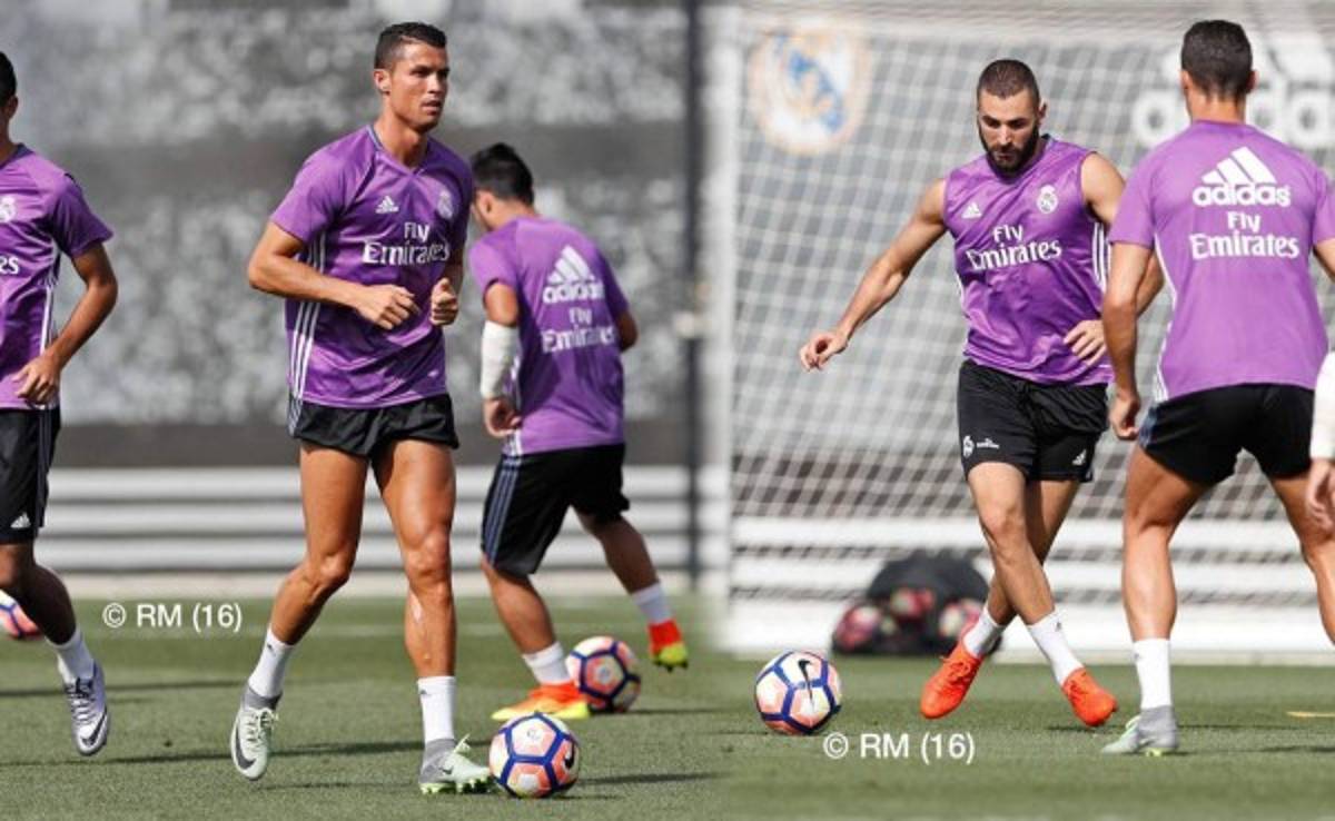 Cristiano y Benzema vuelven a los entrenamientos en grupo con el Real Madrid