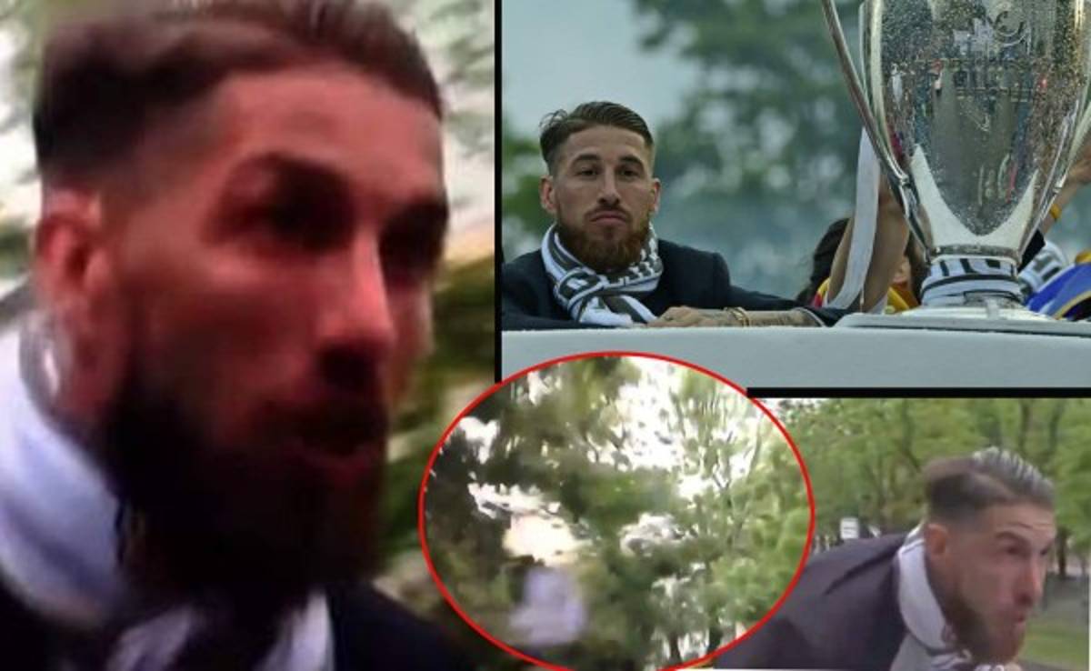 Video: Festejo de Real Madrid en las calles casi termina en tragedia para Sergio Ramos