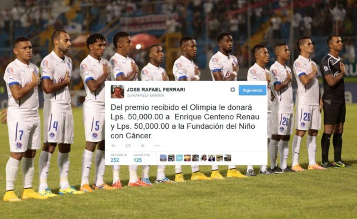 Olimpia comparte su premio con Reneau y los niños con cáncer