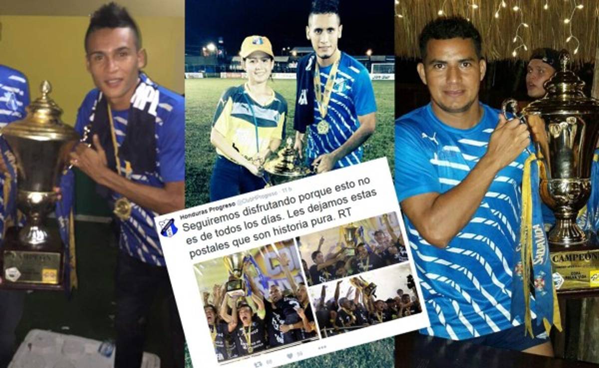 La celebración del campeón Honduras Progreso en redes sociales
