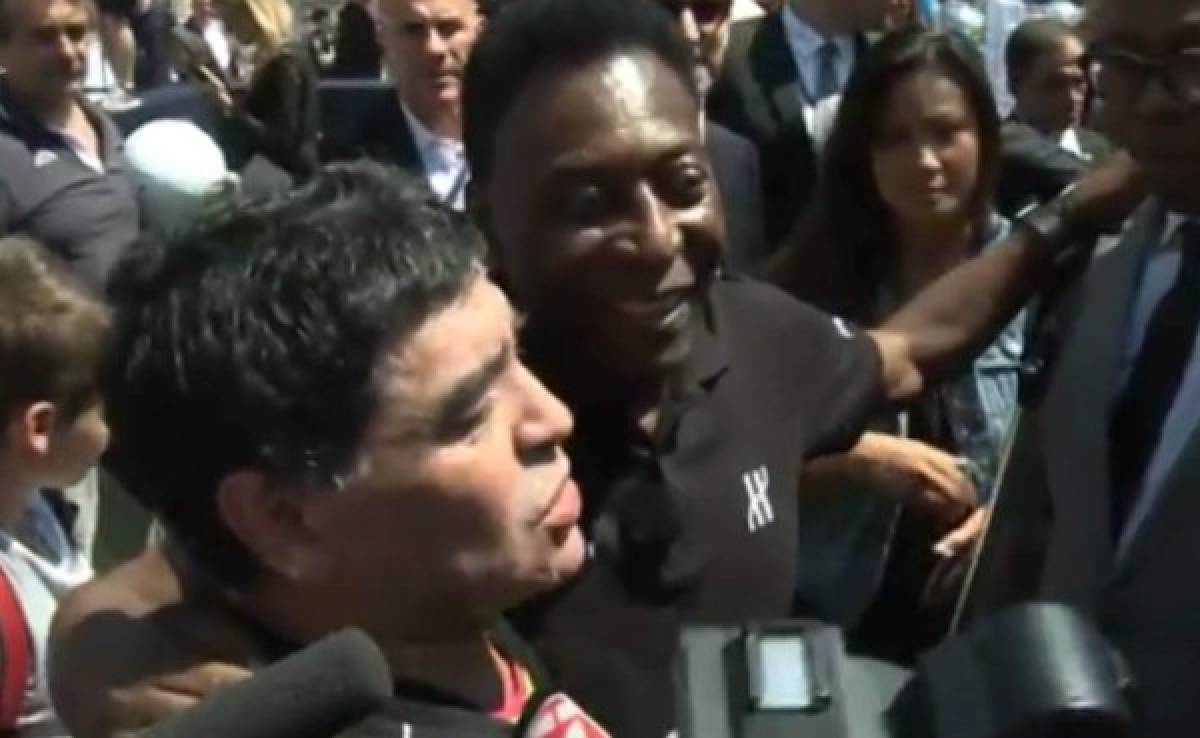 Histórica reconciliación entre Pelé y Maradona