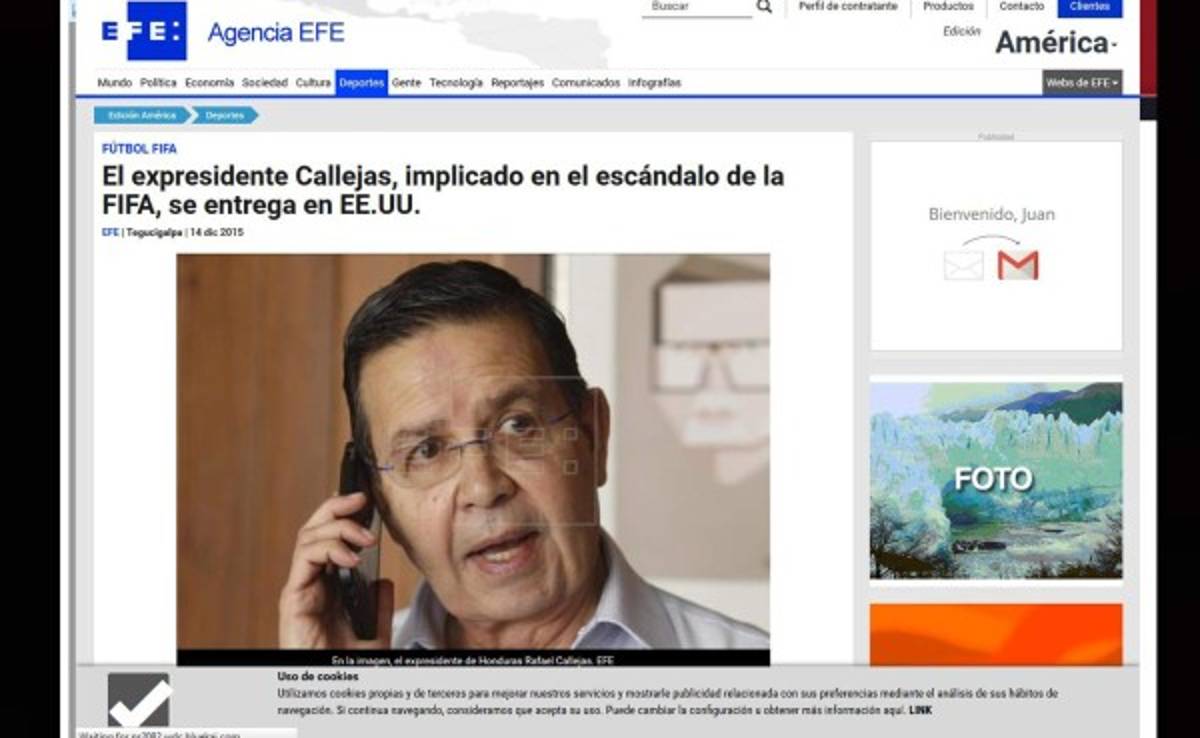 Prensa Internacional: Así anuncian la entrega de Rafael Callejas a Justicia de Estados Unidos