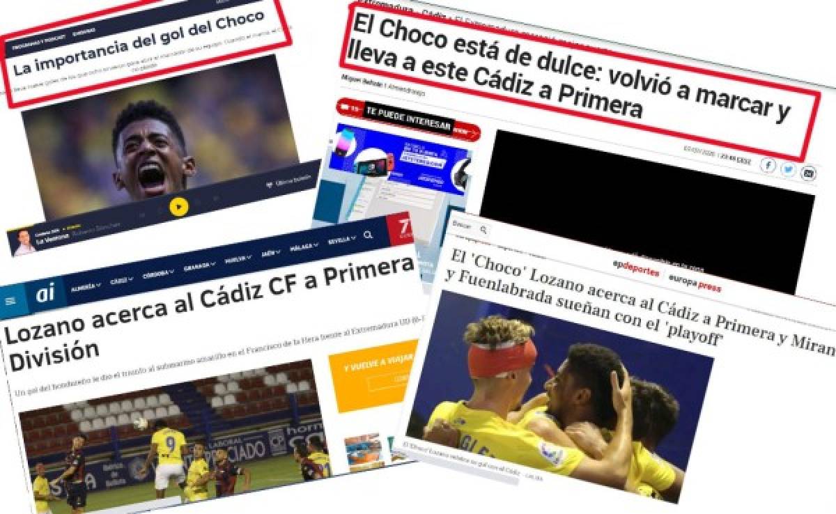 La prensa española se rinde al Choco Lozano tras su gol: 'Está dulce, acerca al Cádiz a Primera'