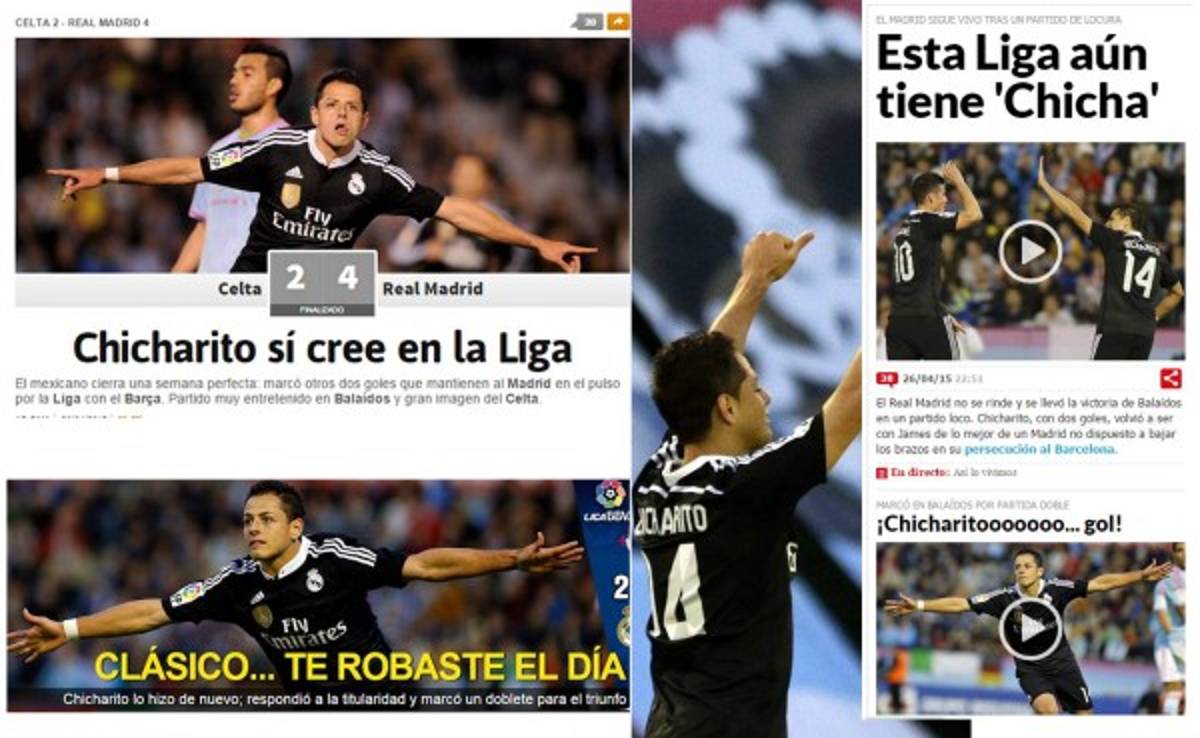 Prensa española y mexicana destaca doblete de Chicharito
