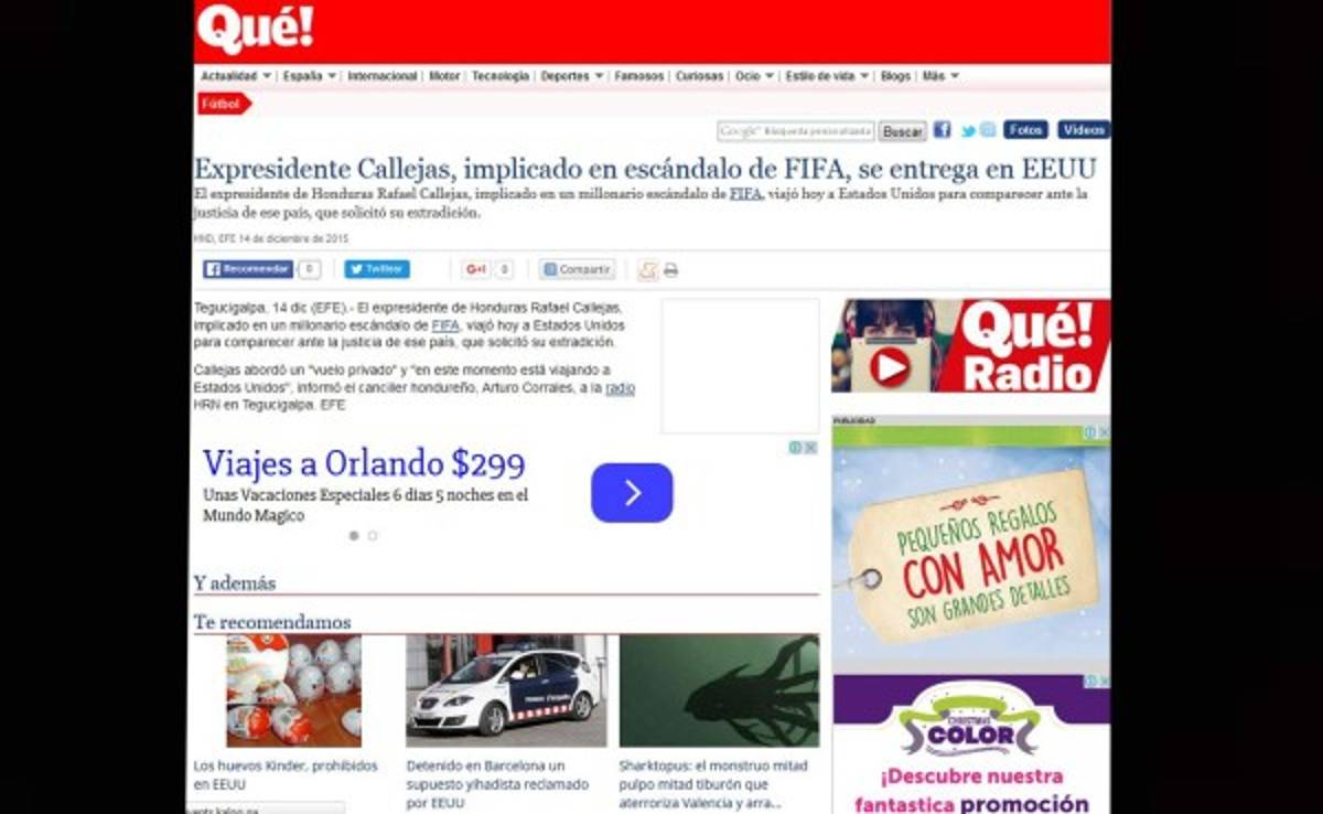 Prensa Internacional: Así anuncian la entrega de Rafael Callejas a Justicia de Estados Unidos