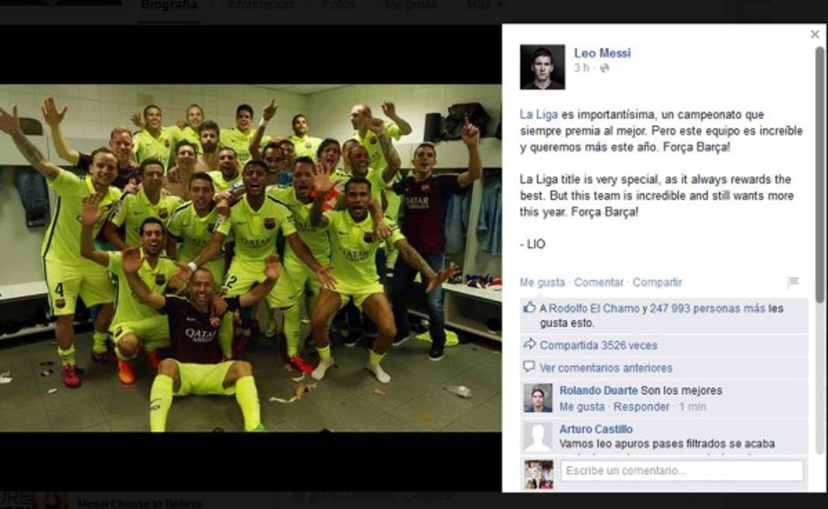 Messi: 'Queremos más este año. Força Barça!'