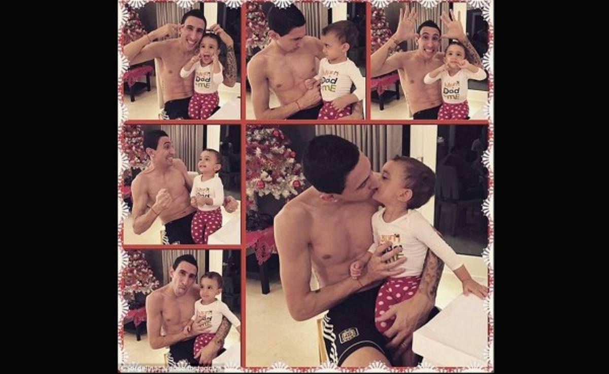 Ángel di María celebra su regreso a las canchas posando con su hija Mía