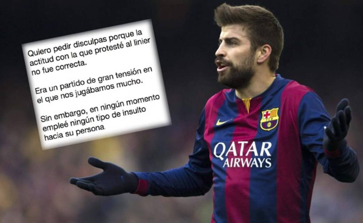 Piqué se disculpa por su actitud antideportiva hacia el árbitro