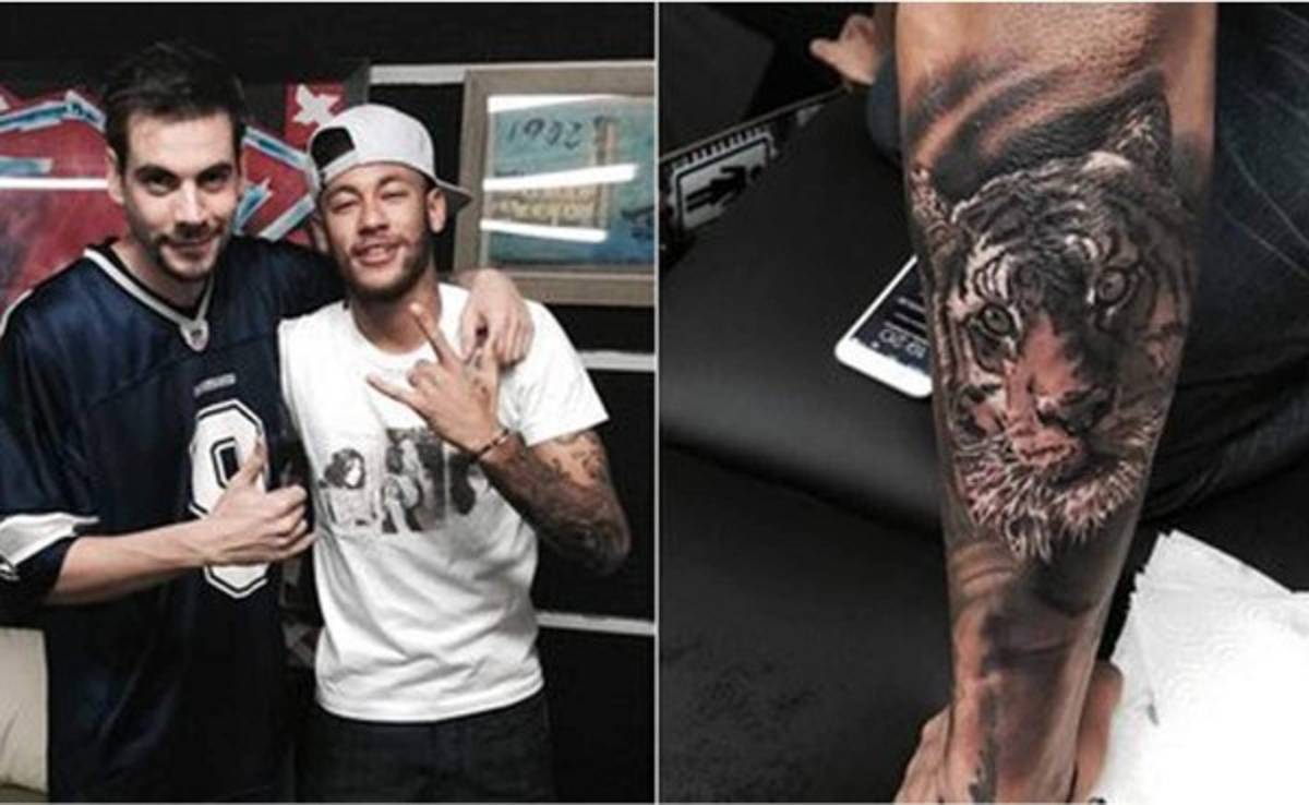 Un tigre, el nuevo tatuaje que estrena Neymar