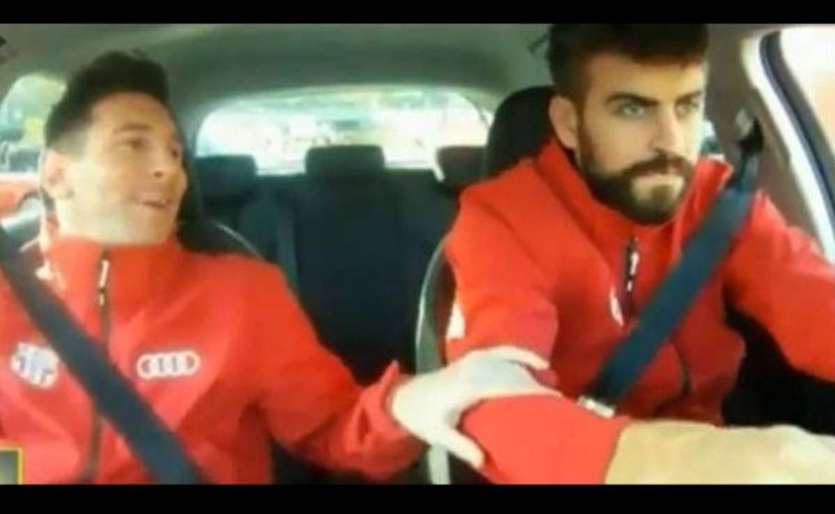 VIDEO: Messi pasó un momento de terror con Piqué al volante