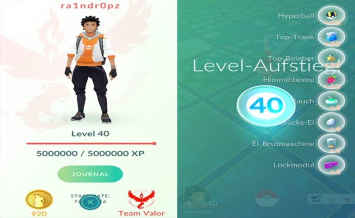 Usuario alcanza el nivel 40 en Pokemon Go