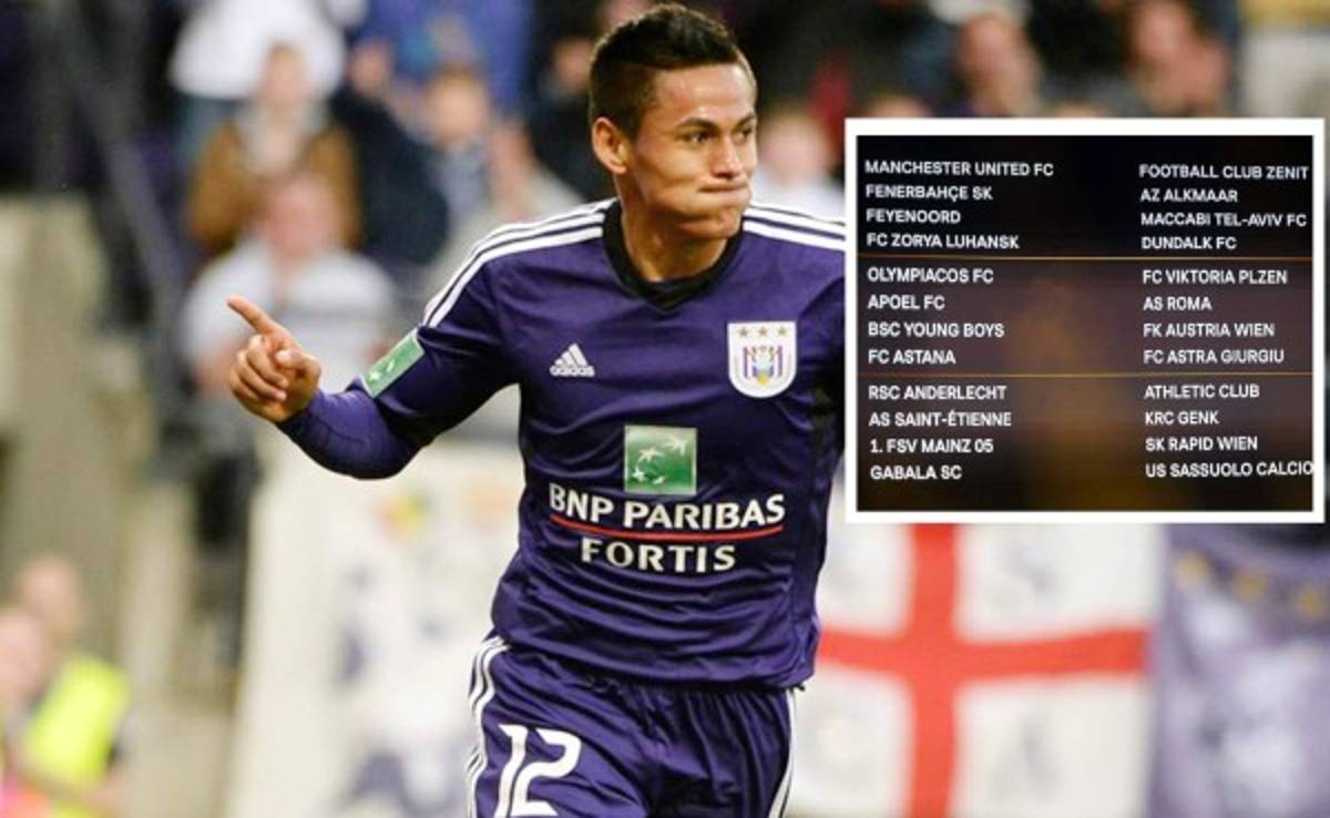 Los rivales del Anderlecht de Andy Najar en la Uefa Europa League