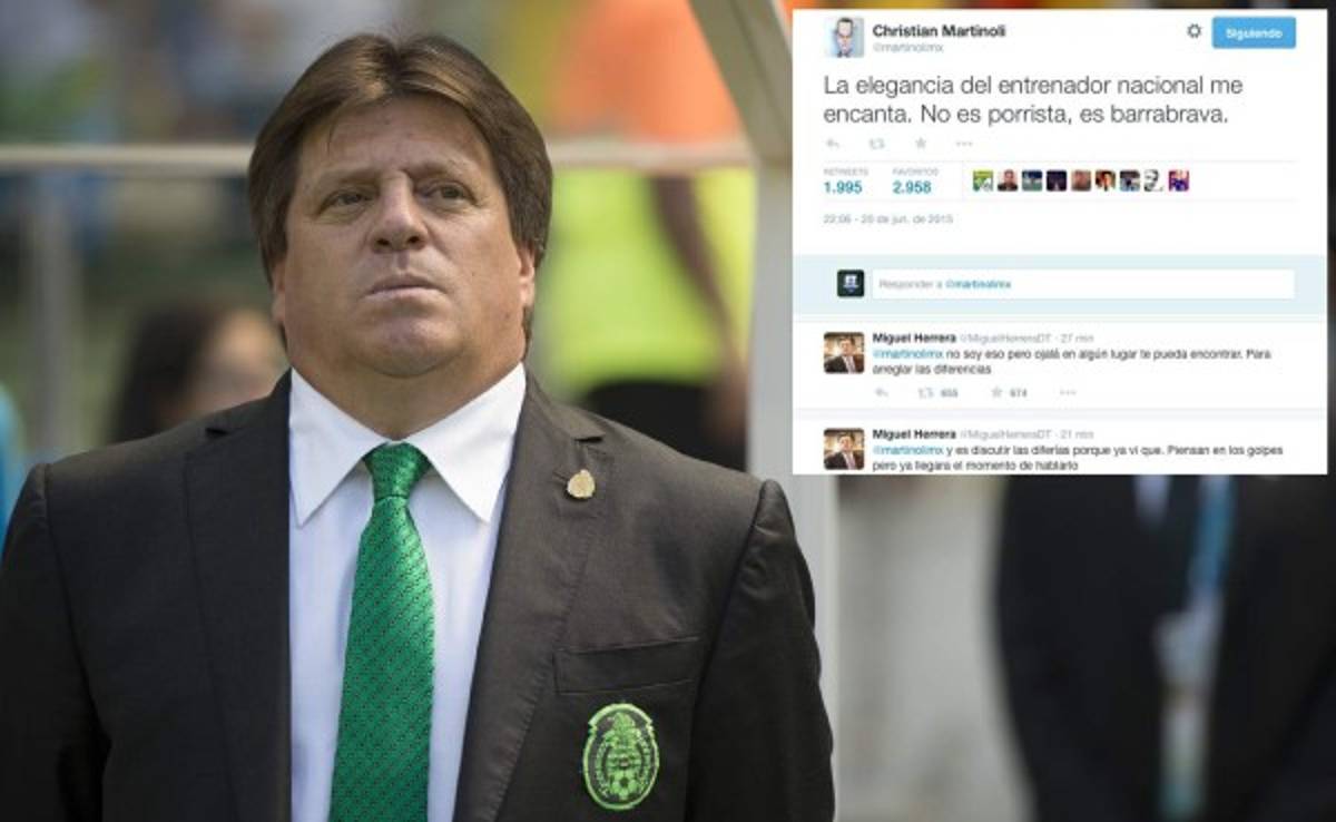 Miguel Herrera cumple sus amenazas lanzadas en Twitter a Christian Martinoli