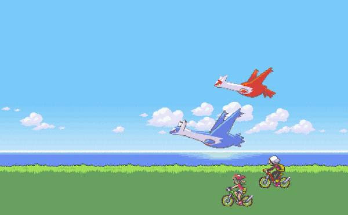 Una de las introducciones más recordadas de la saga, el viaje en bicicleta acompañado de los Pokémon eón.