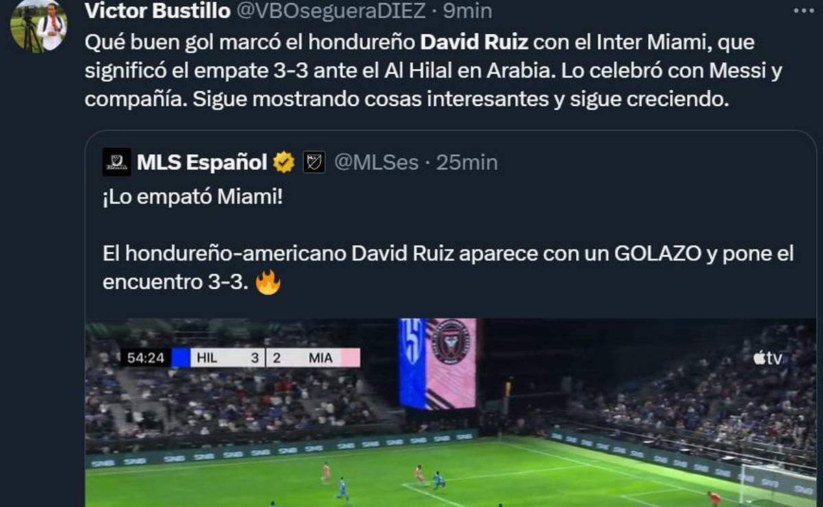 “Lo celebró con Messi”: Prensa internacional se rinde tras el golazo de David Ruiz con Inter Miami ante Al Hilal