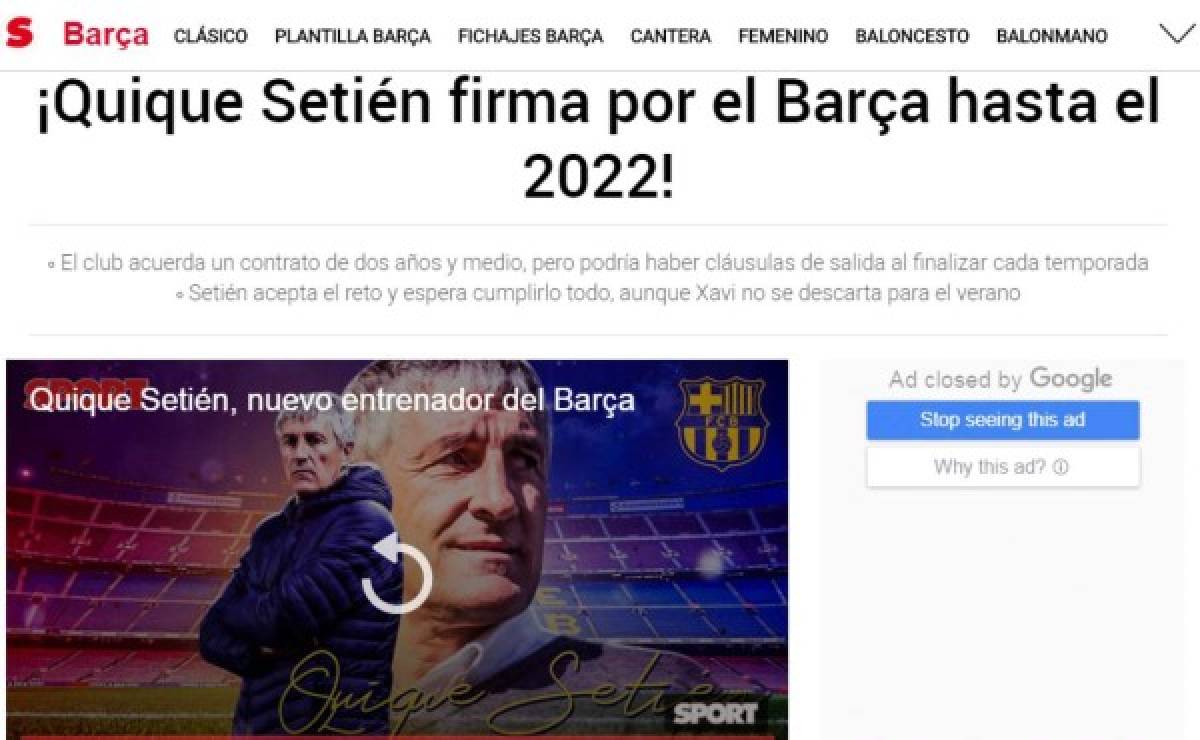 Prensa española sobre Setién: 'Dispone de cinco meses para hacer jugar al Barça a su modo”