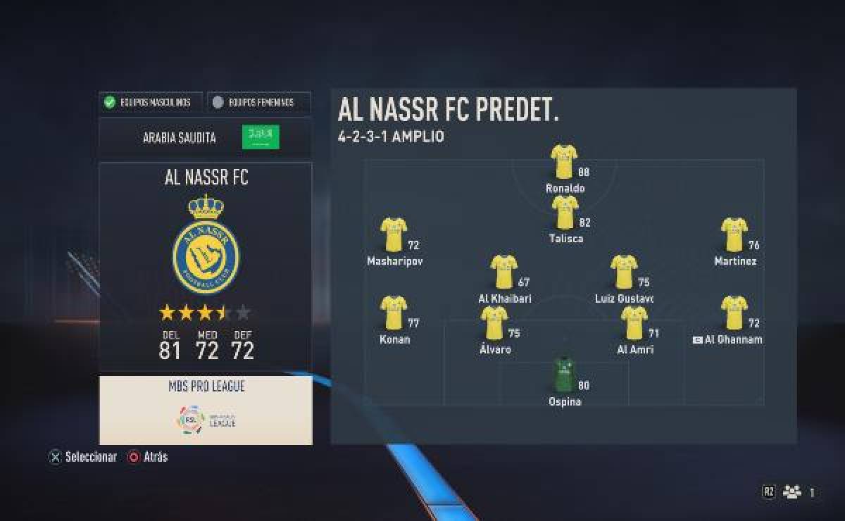 Al-Nassr: el equipo de la liga de Arabia Saudita mejor valorado en FIFA 23; así están calificados sus jugadores