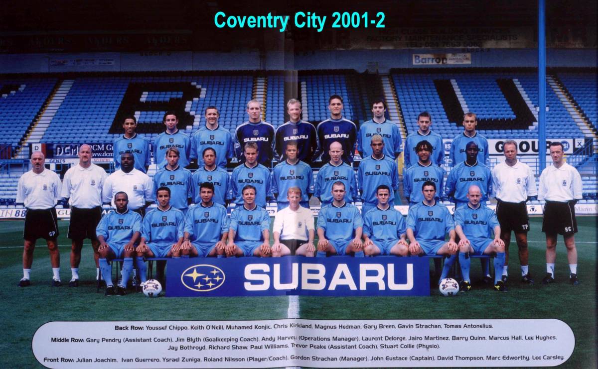 El Coventry City de la temporada 2002, donde jugaron en la segunda división.
