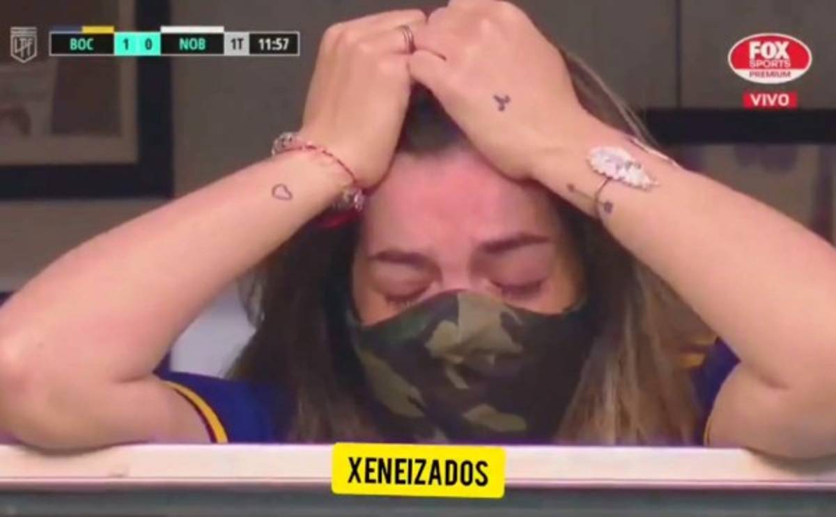 Boca Juniors marca un golazo y se lo dedican a Dalma: la hija de Maradona llora en el palco de La Bombonera
