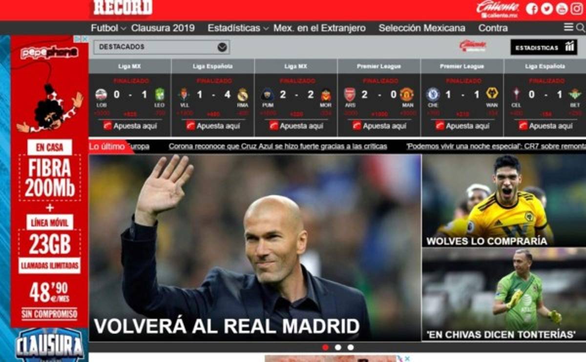 La prensa mundial resalta en sus portadas el regreso de Zidane al Real Madrid