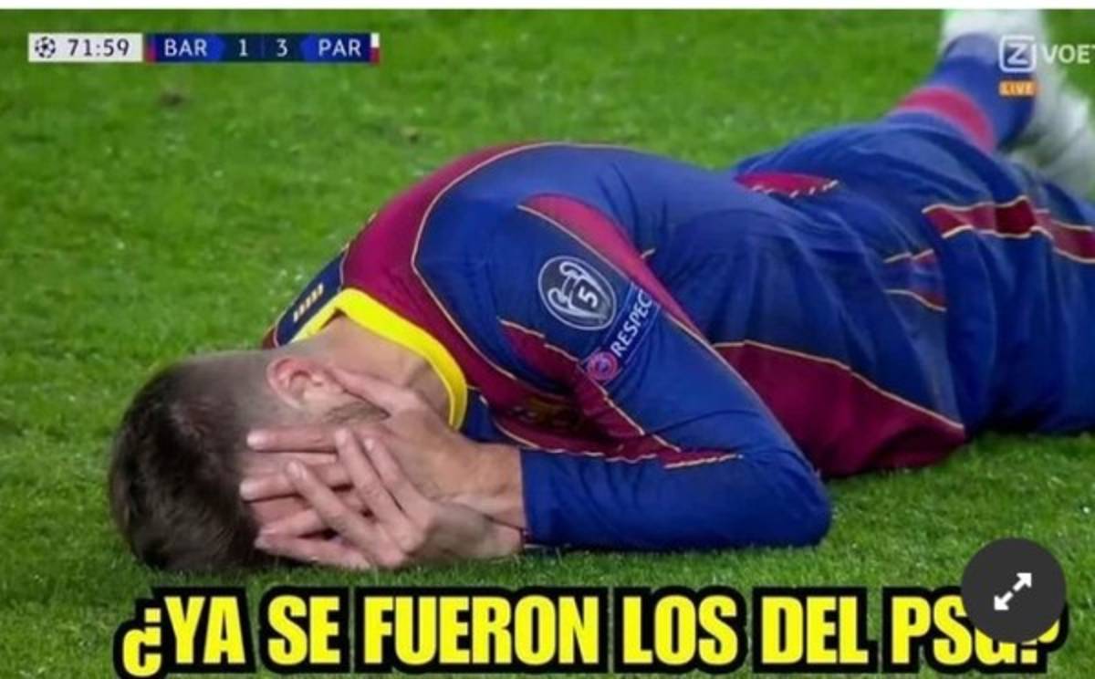 Hacen pedazos a Piqué y a Messi: Los otros memes de la goleada del PSG al Barcelona