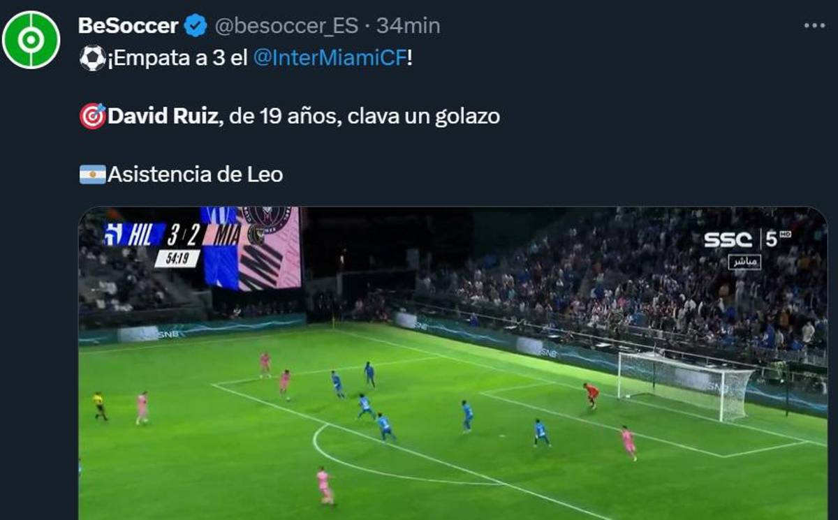 “Lo celebró con Messi”: Prensa internacional se rinde tras el golazo de David Ruiz con Inter Miami ante Al Hilal