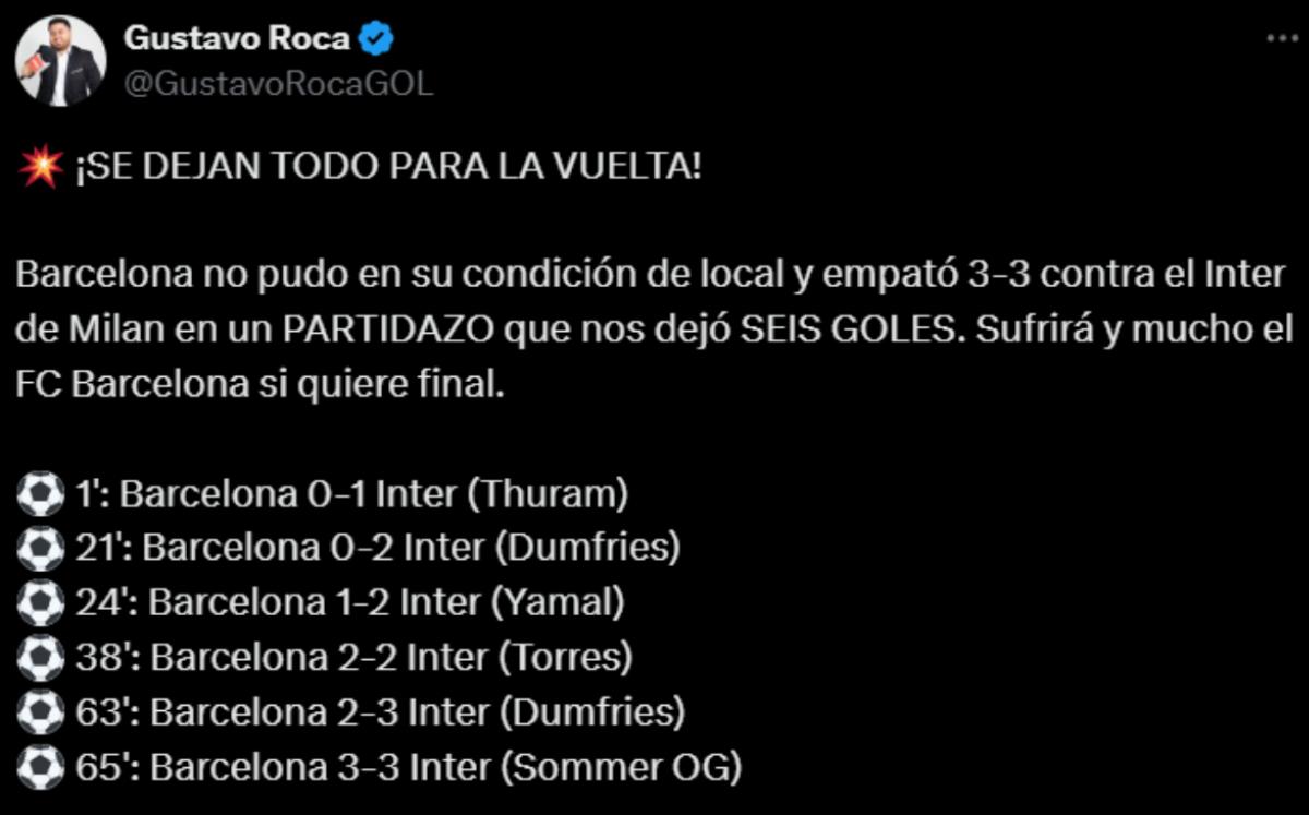 Resultado injusto, Homenaje al fútbol: así reaccionó la prensa tras el empate entre Barcelona ante Inter en Champions
