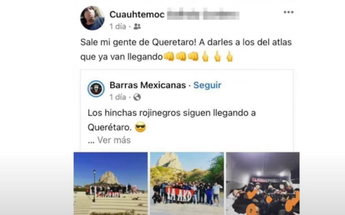 Policía captura a un mesero porque hizo esta publicación previo a la pelea entre Querétaro y Atlas
