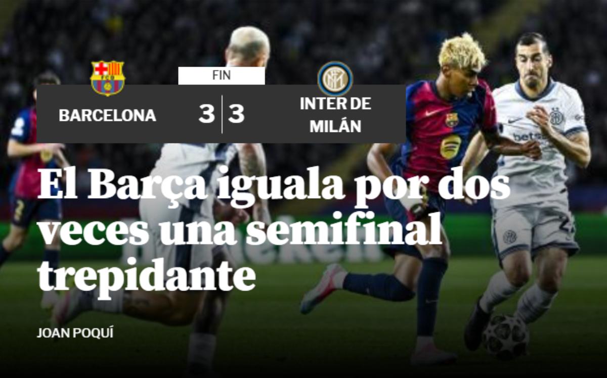 Resultado injusto, Homenaje al fútbol: así reaccionó la prensa tras el empate entre Barcelona ante Inter en Champions