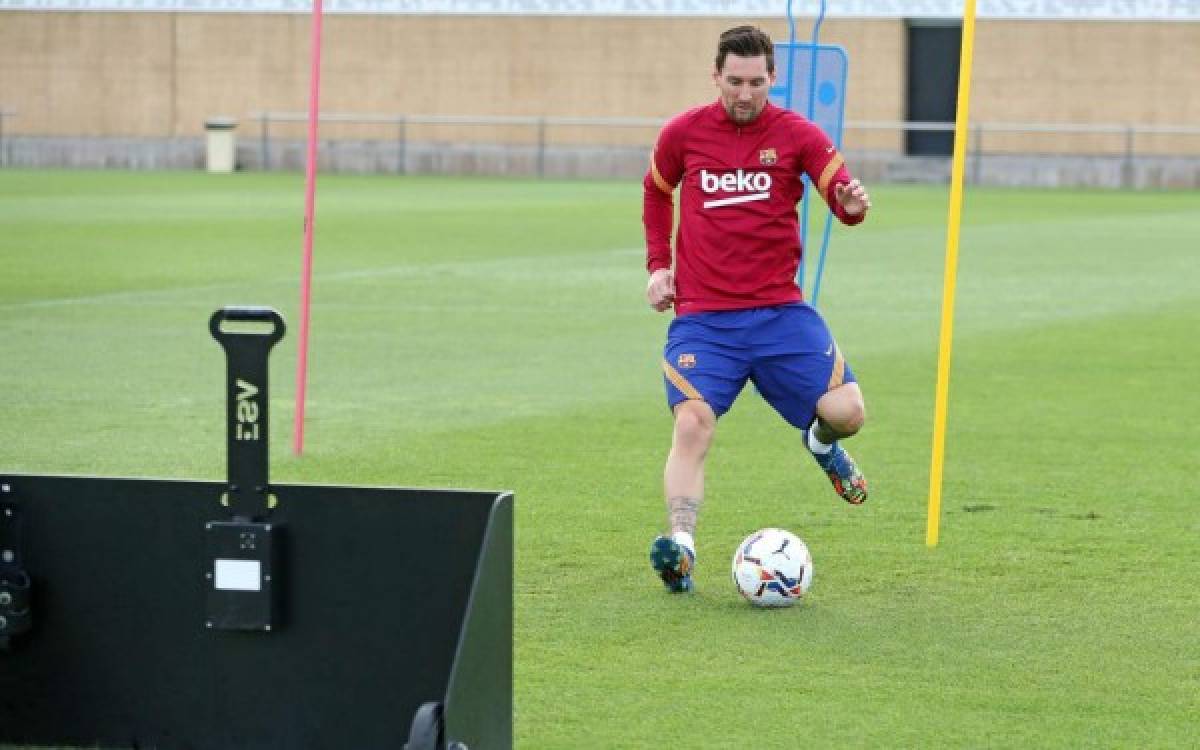 La 'soledad' de Messi: así fue captado en su segundo entrenamiento con el Barcelona