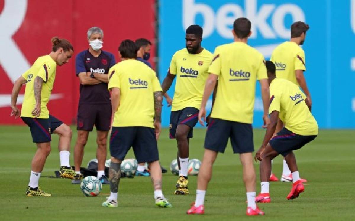 Fotos: El primer entrenamiento colectivo de Barcelona y Real Madrid post-coronavirus