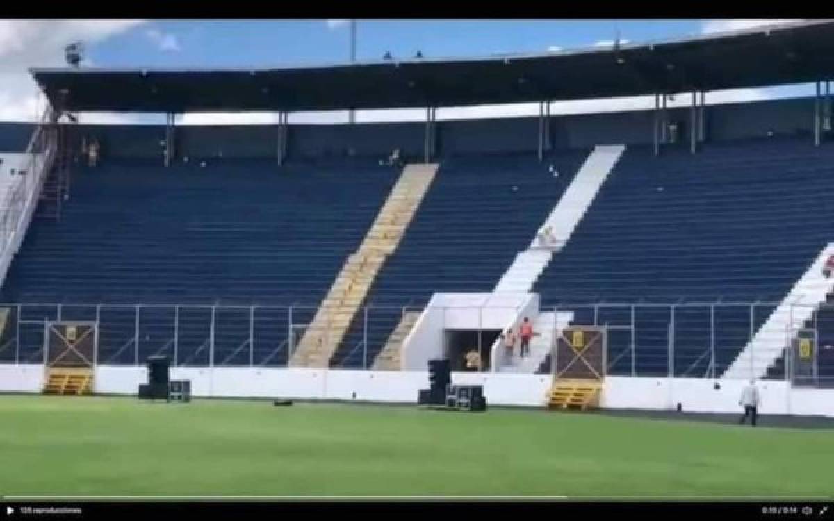 'Maquillan' con pintura el Estadio Nacional de Tegucigalpa para disimular el deterioro para el 15 de septiembre