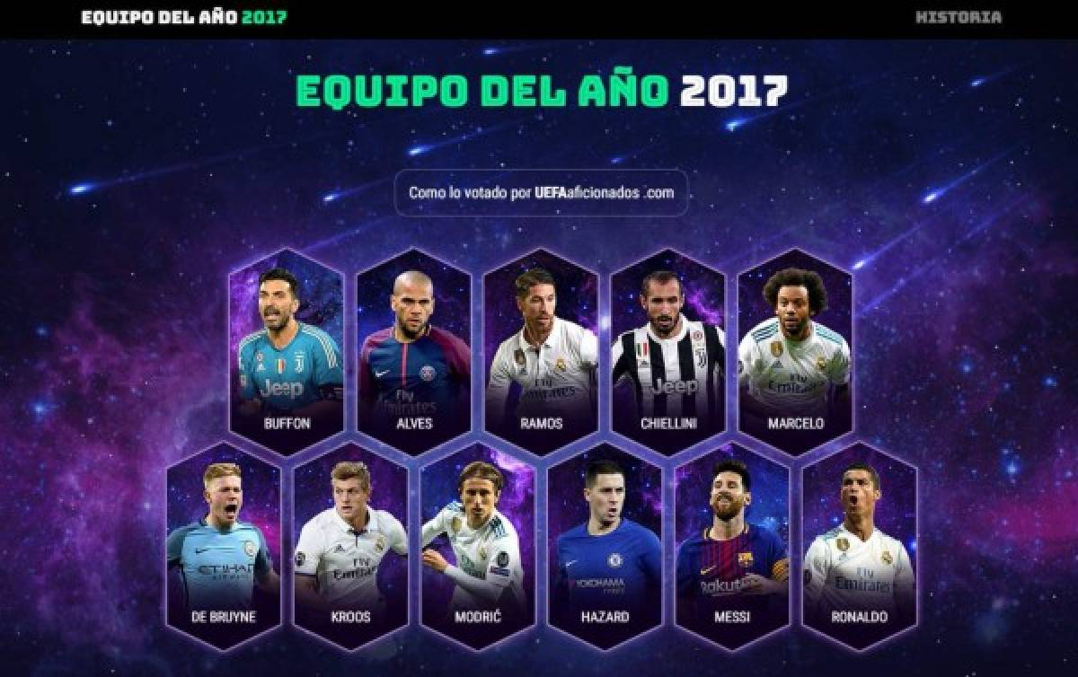 ¡DE LUJO! Real Madrid barre en el 11 ideal de la UEFA; Messi salva al Barca