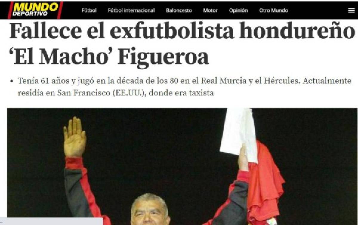 ¡Ídolo, leyenda y mito! Así se refiere la prensa mundial a la muerte del 'Macho' Figueroa