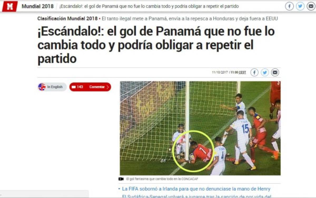 Escándalo mundial por gol fantasma: Así cuentan en el mundo gol de Panamá a Costa Rica